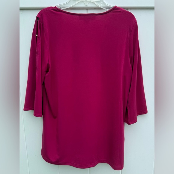 Michael Kors Pink Blouse With Elbow Length Sleeves, V-Neck. Size Small. NWOT. - Picture 3 of 7